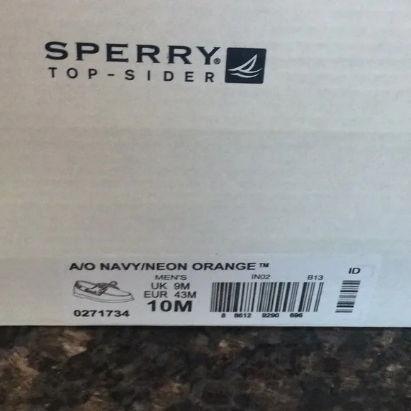 Sperry Black and Orange Boat Shoes with Moccasin Toe - Picture 2 of 2